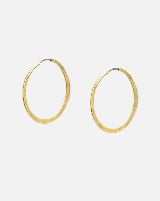 Oliver Bonas Metallic Kara Hammered Tone Brass Small Hoop Earrings