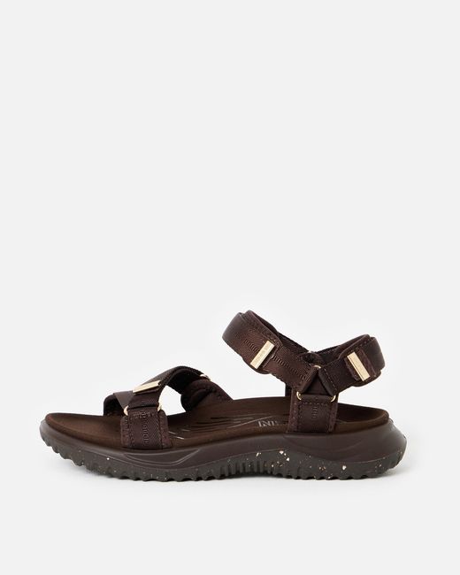 Woden Brown Solvej Chocolate Velcro Chunky Sandals, Size 3