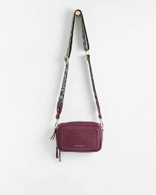 Oliver Bonas Simen Burgundy Crossbody Camera Bag in Red (White) Lyst
