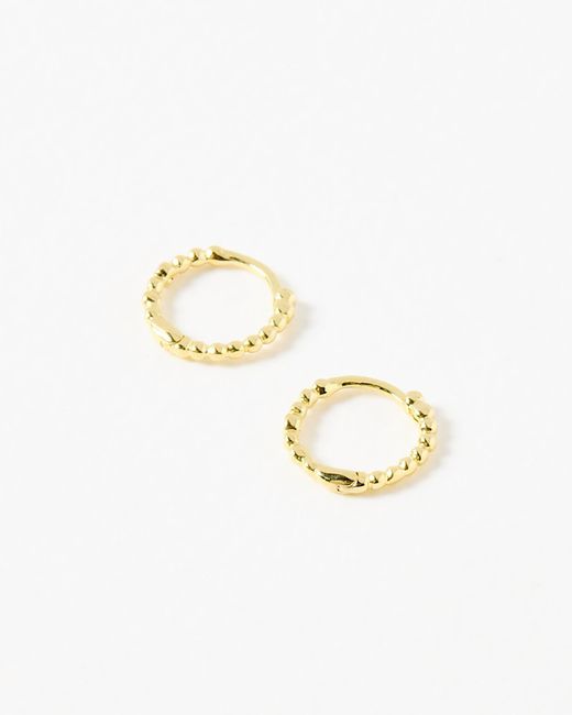 Oliver Bonas Metallic Yara Ball Huggie Earrings