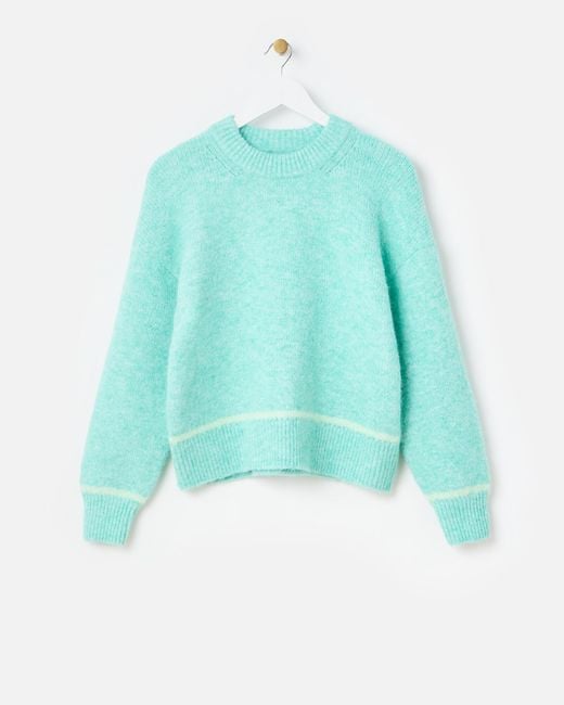 Oliver Bonas Mint Green Crew Neck Knitted Jumper, Size 16