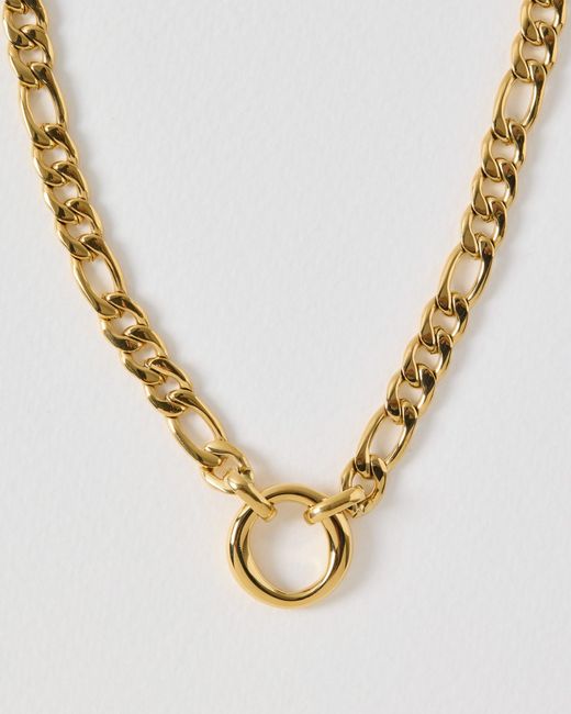 Oliver Bonas Metallic Zora Tone Waterproof Chunky Ring Necklace