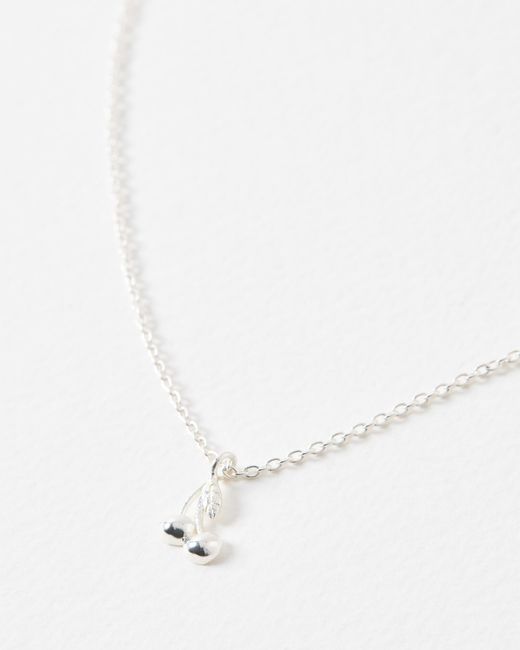 Oliver Bonas White Cherry Charm Pendant Necklace