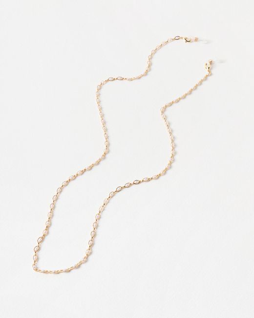 Oliver Bonas Natural Caitlin Faux Pearl Gold Tone Glasses Chain