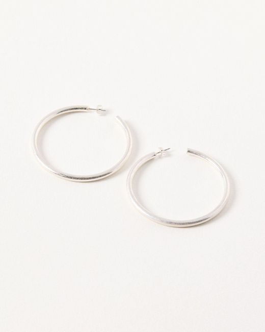 Oliver Bonas Natural Cirque Tone Chunky Statement Hoop Earrings