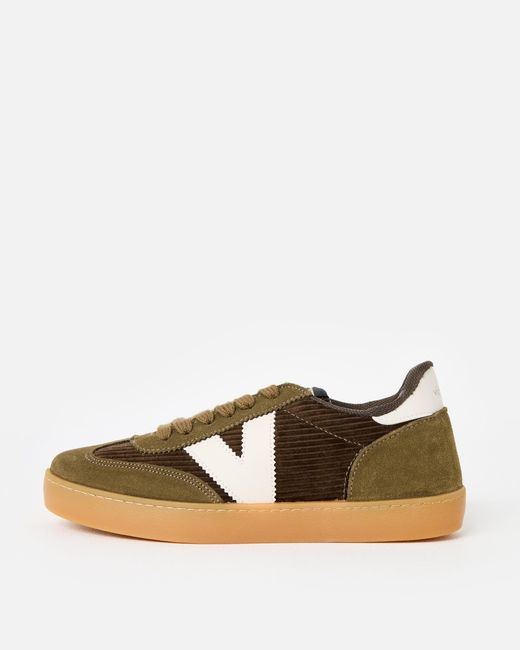 Victoria Green Berlin Ciclista Corduroy & Suede Trainers, Size 6