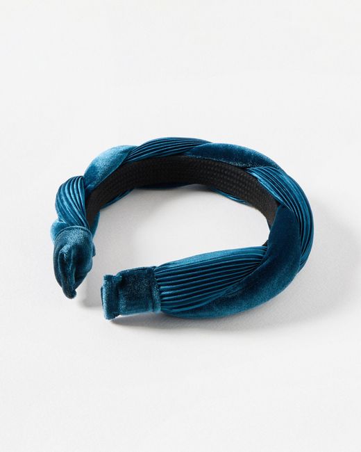 Oliver Bonas Blue Enyo Velvet Twisted Padded Headband