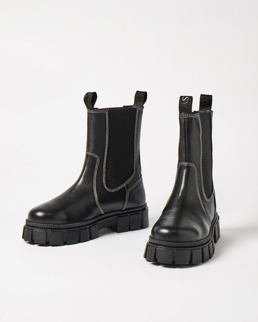 ASRA Black Beacon Chelsea Boots, Size Uk 3