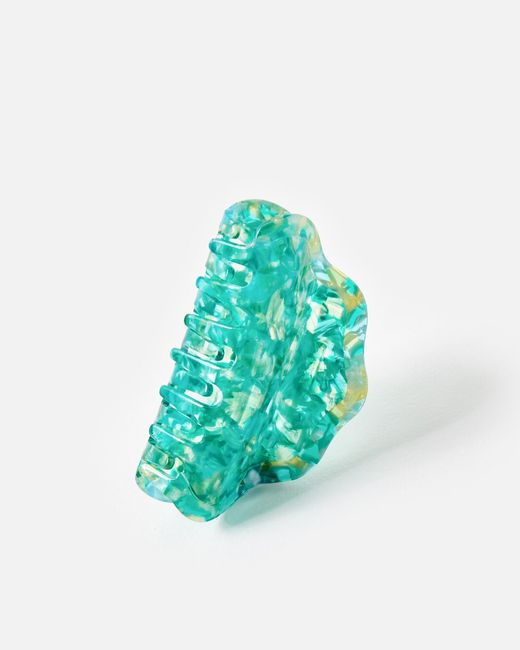 Oliver Bonas Blue Harriet Marbled Resin Hair Claw Clip