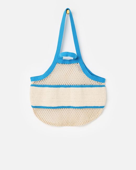 Oliver Bonas Blue Cream & Ciao Bella Net Shopper Bag