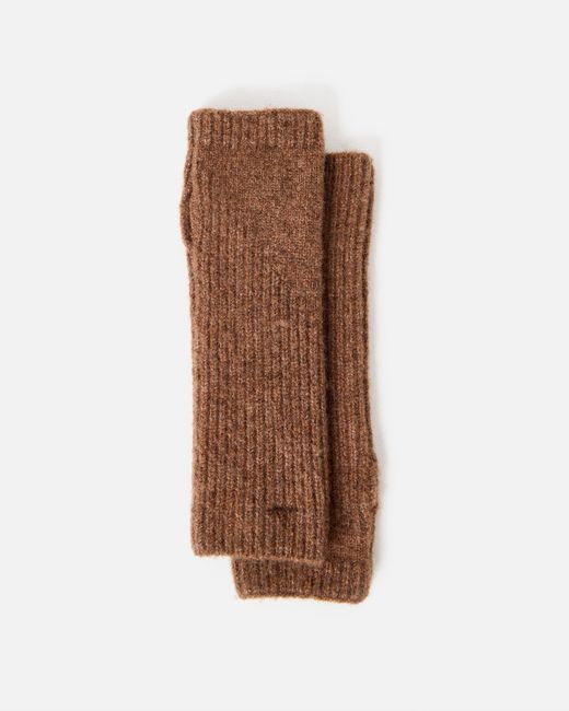 Oliver Bonas Brown Mocha Ribbed Knitted Wrist Warmers