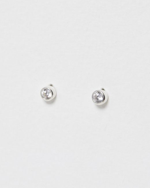 Oliver Bonas Multicolor Abigail Silver Stud Earrings
