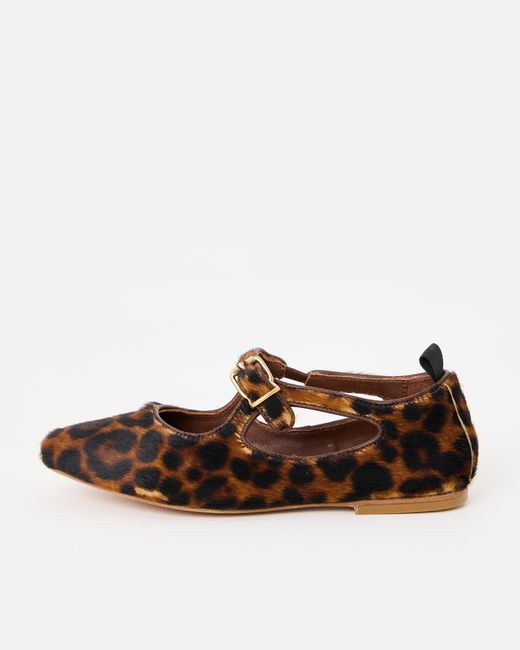 Anonymous Copenhagen Brown Praise Leopard Print Ballet Flats, Size 3