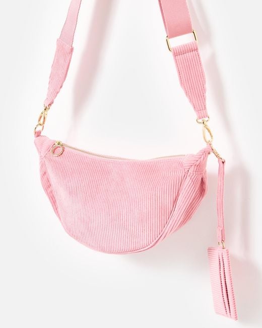 Oliver Bonas Pink Betty Light Corduroy Belt Bag