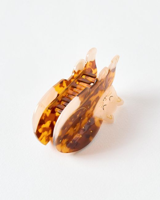 Oliver Bonas Brown Marie Faux Tortoiseshell Resin Cat Hair Claw Clip