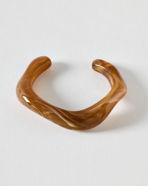 Oliver Bonas Brown Dawn Resin Curved Cuff Bangle