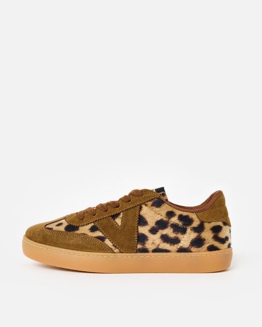 Victoria Brown Berlin Animal Print Cuero Trainers, Size 3
