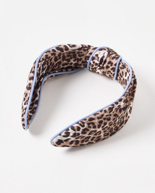 Oliver Bonas Metallic Sia Leopard Print Knot Headband