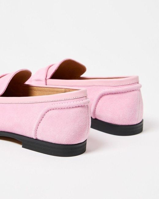 Oliver Bonas Pink Shoe The Bear Erika Saddle Suede Loafers