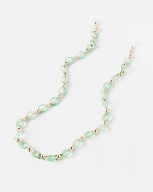 Oliver Bonas White Avani Green Chunky Oval Loops Sunglasses Chain