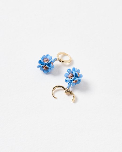 Oliver Bonas Savannah Blue Flower Cluster Drop Earrings