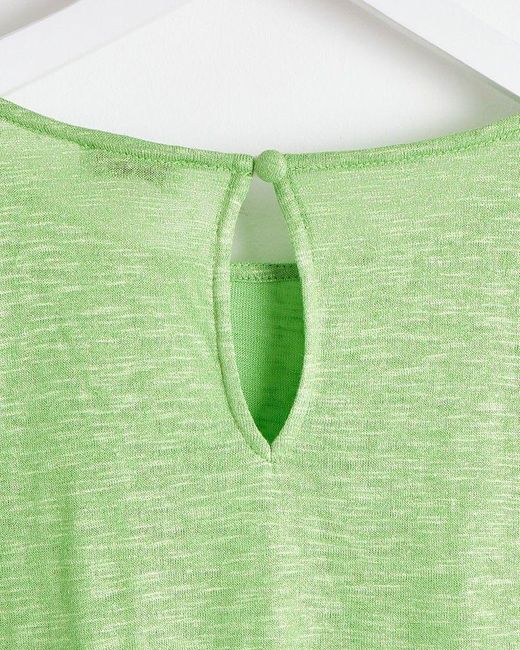 Oliver Bonas Green Metallic Flute Sleeve T-shirt