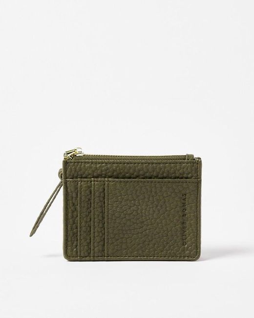 Oliver Bonas Kadie Khaki Pocket Card Holder in Green Lyst