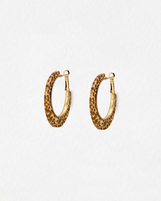 Oliver Bonas White Sofie Speckled Resin Hoop Earrings