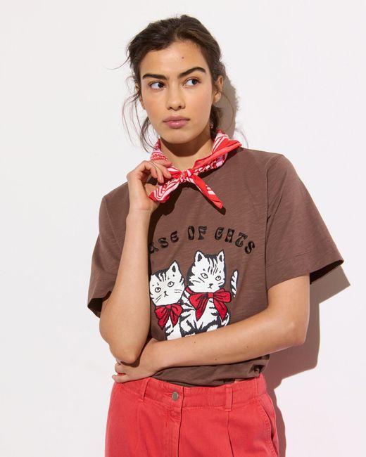 Oliver Bonas Red Chocolate House Of Cats Graphic T-shirt, Size 8