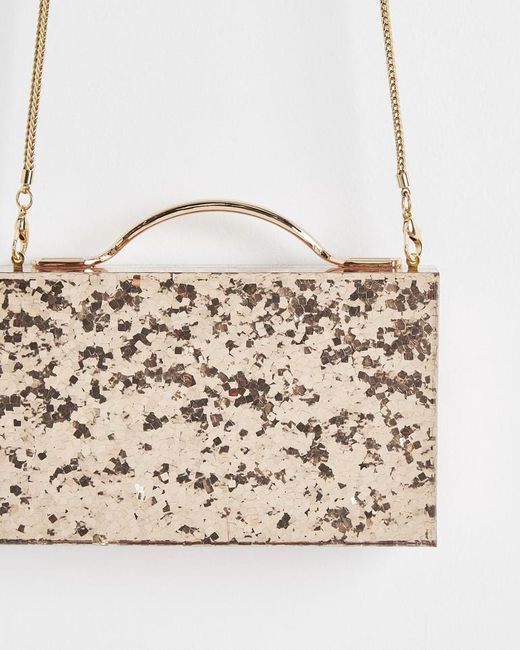 Oliver Bonas Fleck Metallic Clutch Bag in Black Lyst