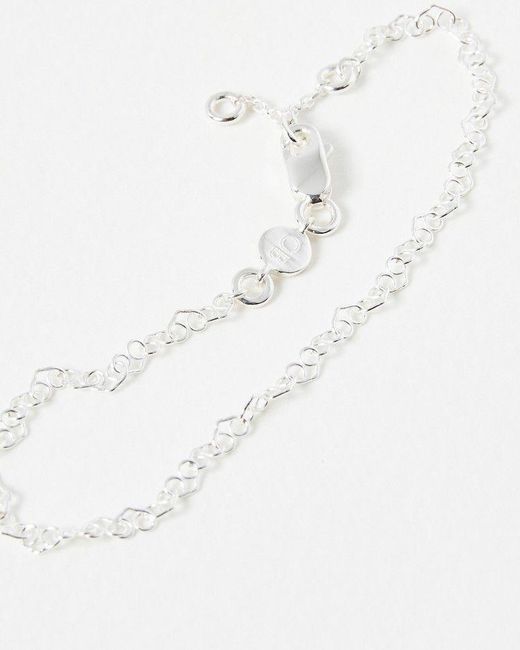 Oliver Bonas White Elise Heart Link Chain Bracelet