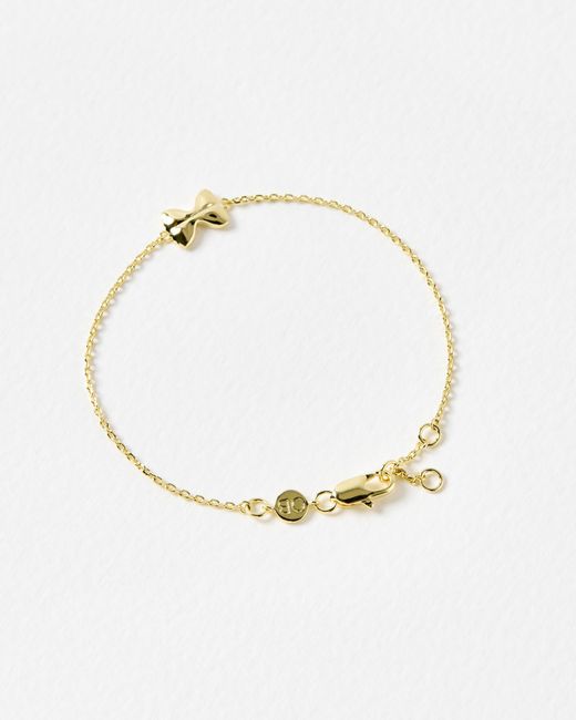 Oliver Bonas Metallic Farfalle Pasta Bow Charm Chain Bracelet