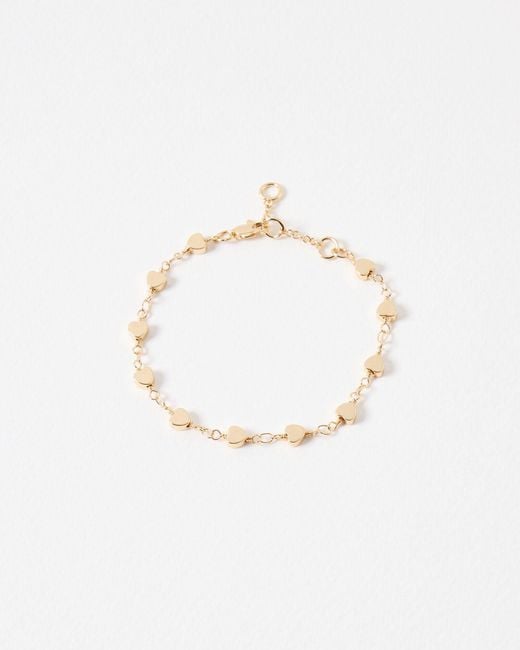 Oliver Bonas White Taurus Tone Chain Heart Bracelet