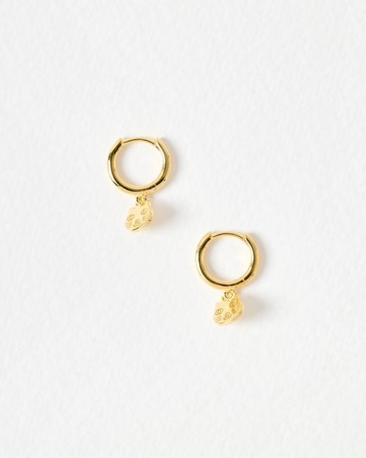 Oliver Bonas White Django Cat Drop Hoop Earrings