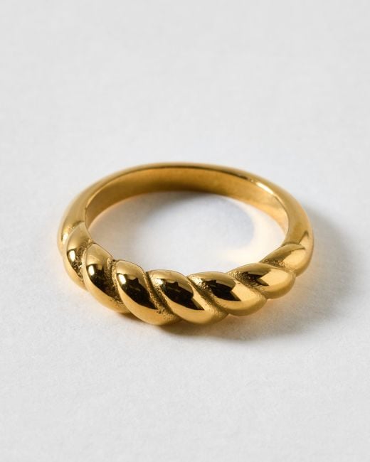 Oliver Bonas Metallic Jolie Tone Waterproof Twist Detail Statement Ring