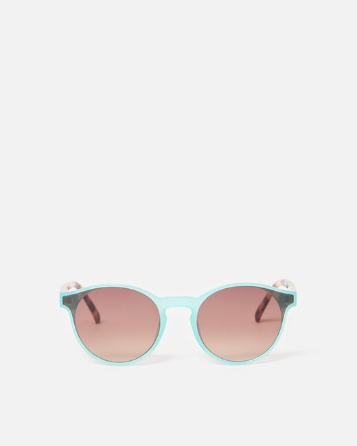 Oliver Bonas Pink Aqua & Milky Faux Tortoiseshell Preppy Sunglasses