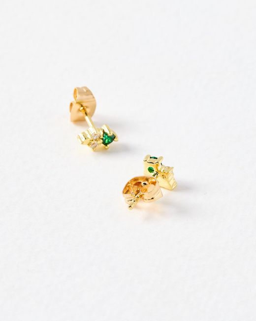 Oliver Bonas Blue Cara Stone Cluster Stud Earrings