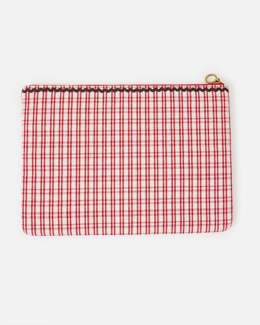Oliver Bonas Red Checked Laptop Case