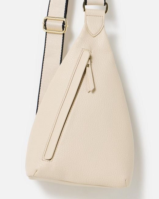Oliver Bonas Pink Brooke Ecru Crossbody Belt Bag