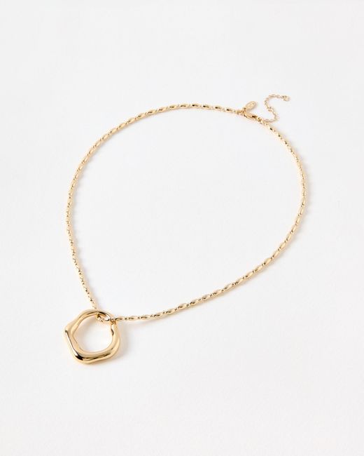 Oliver Bonas Metallic Ren Organic Loop Tone Pendant Necklace