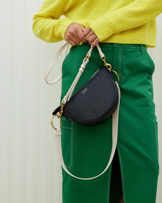 Oliver Bonas Issie & Ecru Curved Crossbody Bag in Green Lyst UK