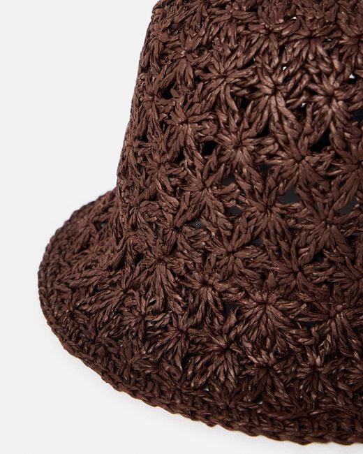 Oliver Bonas Brown Chocolate Straw Bucket Hat