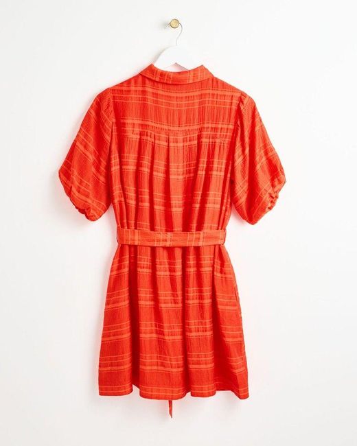 Oliver Bonas Textured Stripe Mini Shirt Dress