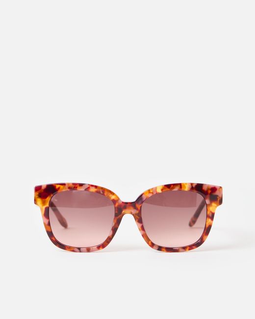 Oliver Bonas Pink Brown & Faux Tortoiseshell Square Acetate Sunglasses