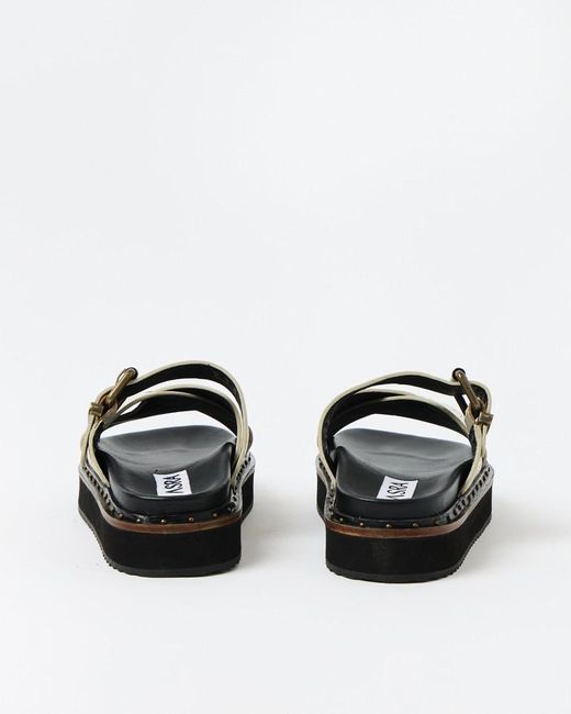 Oliver Bonas White Asra Megan Croc Leather Crossover Sandals