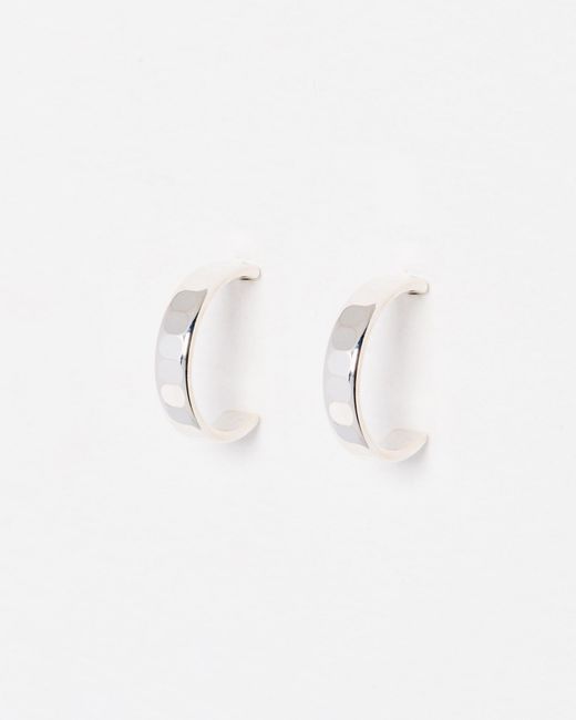 Oliver Bonas White Donna Disco Faceted Hoop Earrings