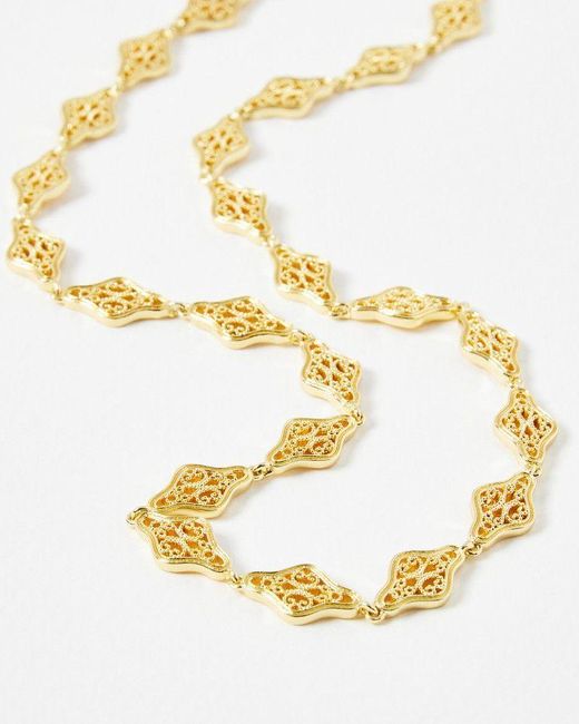 Oliver Bonas Metallic Briallen Filigree Plated Chain Necklace