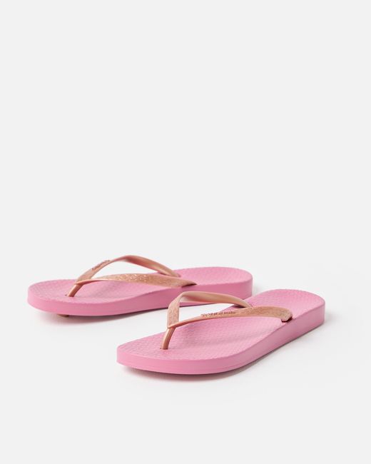 Ipanema Pink Anatomic & Bronze Flip Flops, Size 3