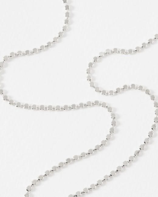 Oliver Bonas White Demi Disc Chain Necklace