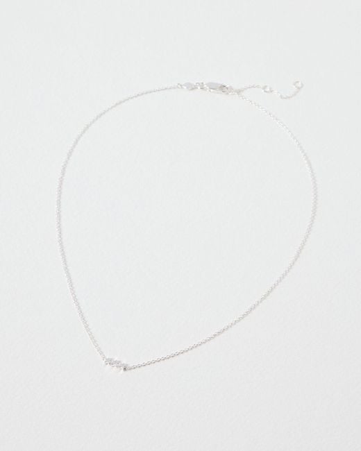 Oliver Bonas White Triple Star Chain Necklace